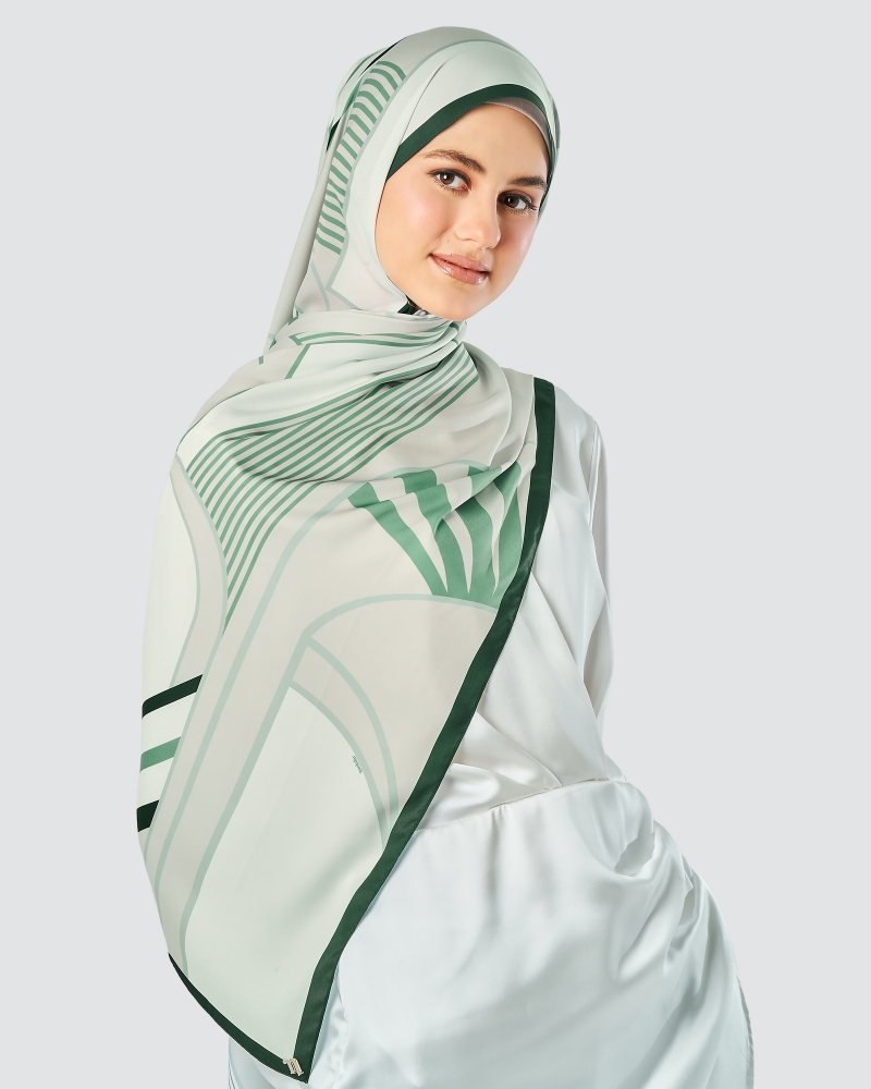 LINEAR RAY SHAWL - EVERGREEN