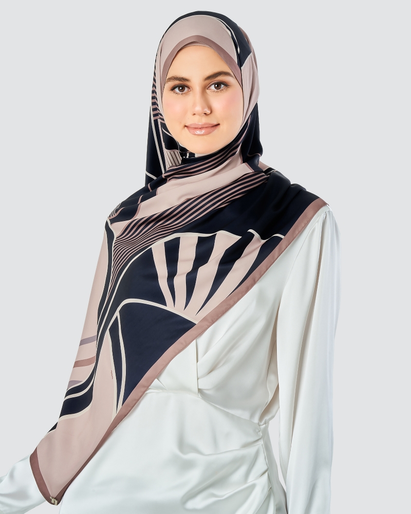 LINEAR RAY SHAWL - MAHOGANY