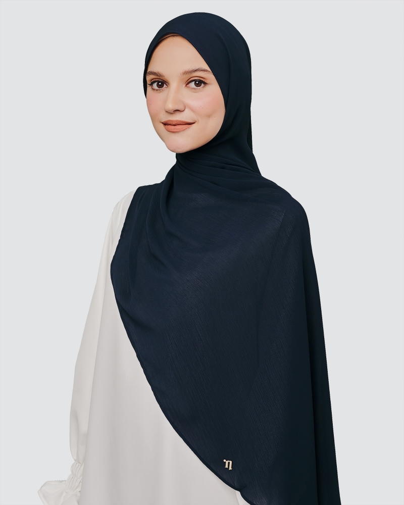 LINIA LINE CHIFFON SHAWL - DARK BLUE
