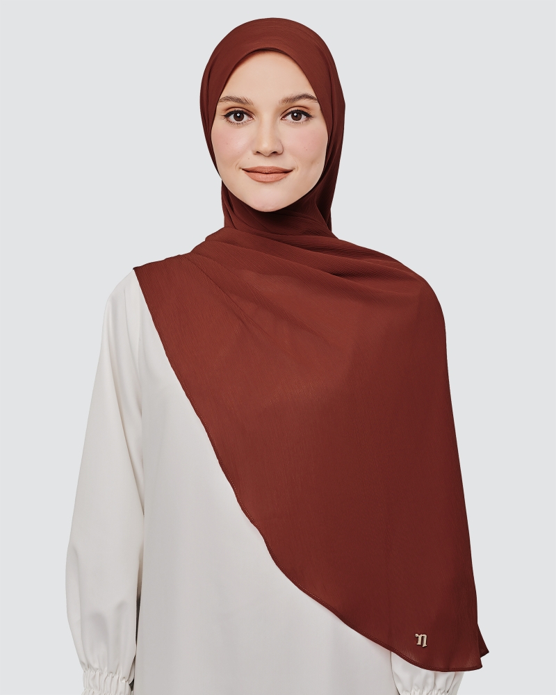 LINIA LINE CHIFFON SHAWL - BRICK