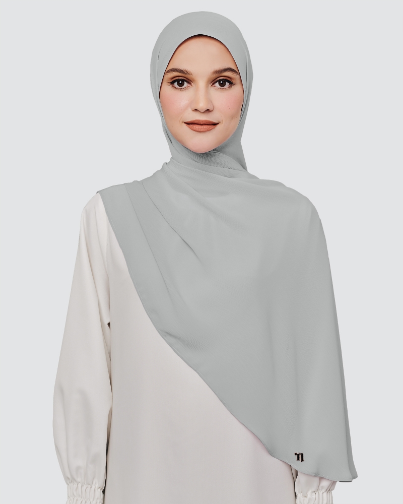 LINIA LINE CHIFFON SHAWL - LIGHT GREY