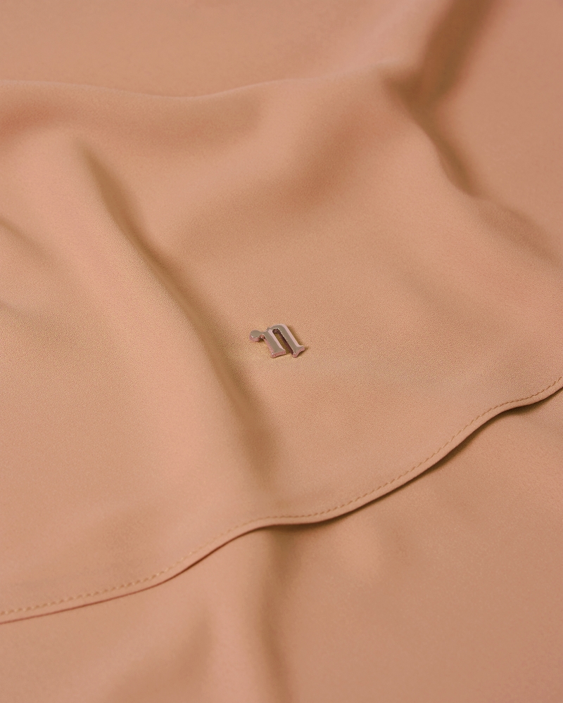 LONG CHIFFON SHAWL - HAZELNUT TAN