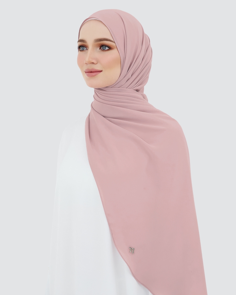LONG CHIFFON SHAWL - MACAROON