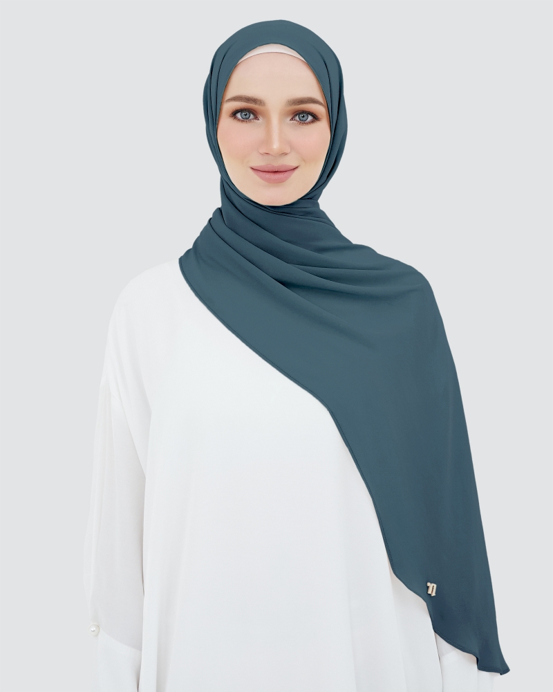 LONG CHIFFON SHAWL - NEPTUNE