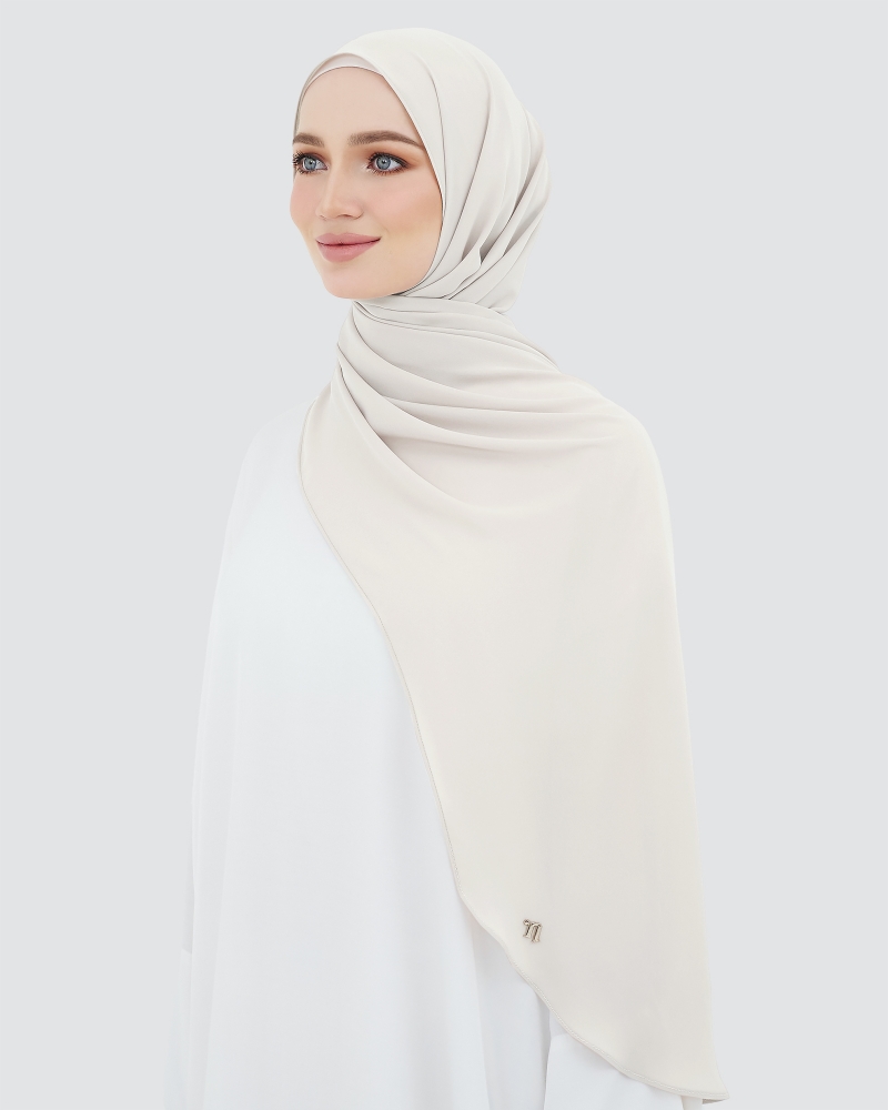 LONG CHIFFON SHAWL - PEARL