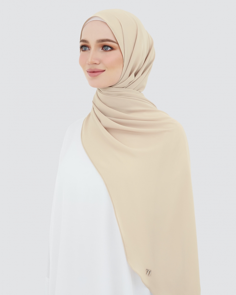 LONG CHIFFON SHAWL - SAND