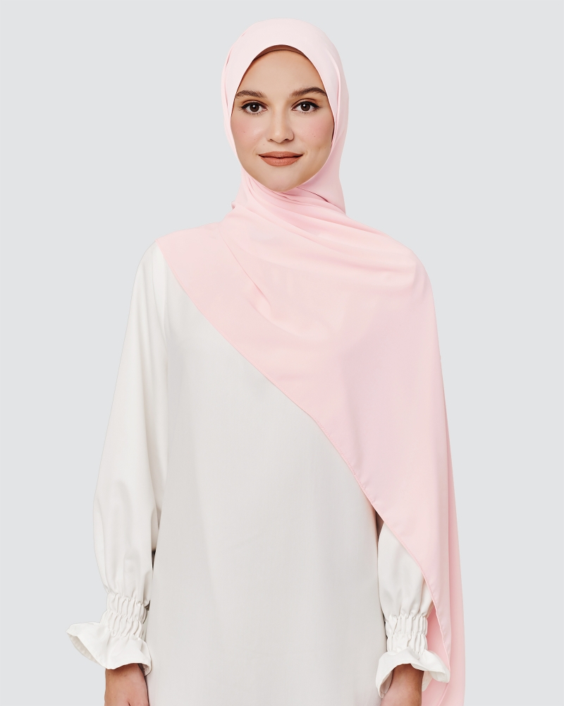 MAYA MATTE SATIN SHAWL - BABY PINK
