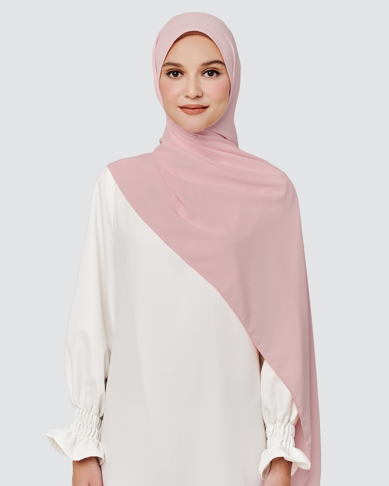 MAYA MATTE SATIN SHAWL - DUSTY ROSE