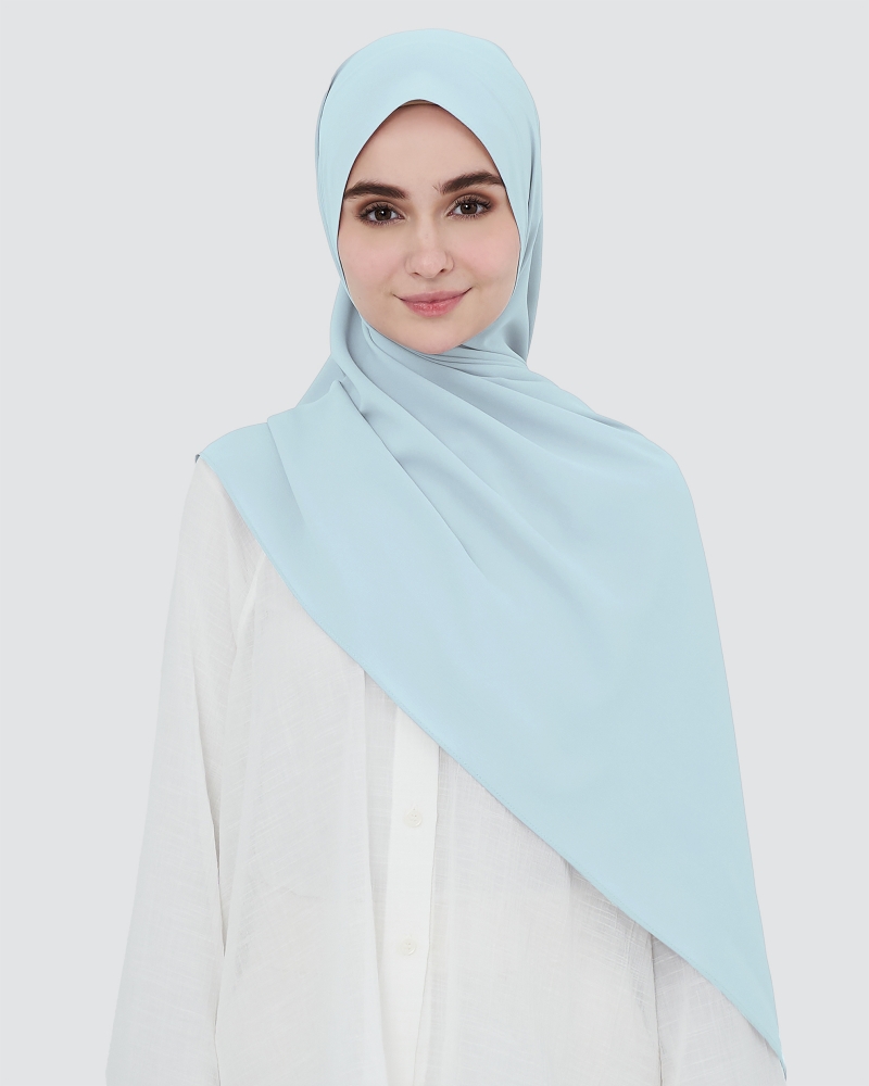 MAYA MATTE SATIN SHAWL - FRESH BLUE