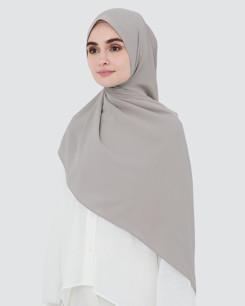 MAYA MATTE SATIN SHAWL - LIGHT GREY