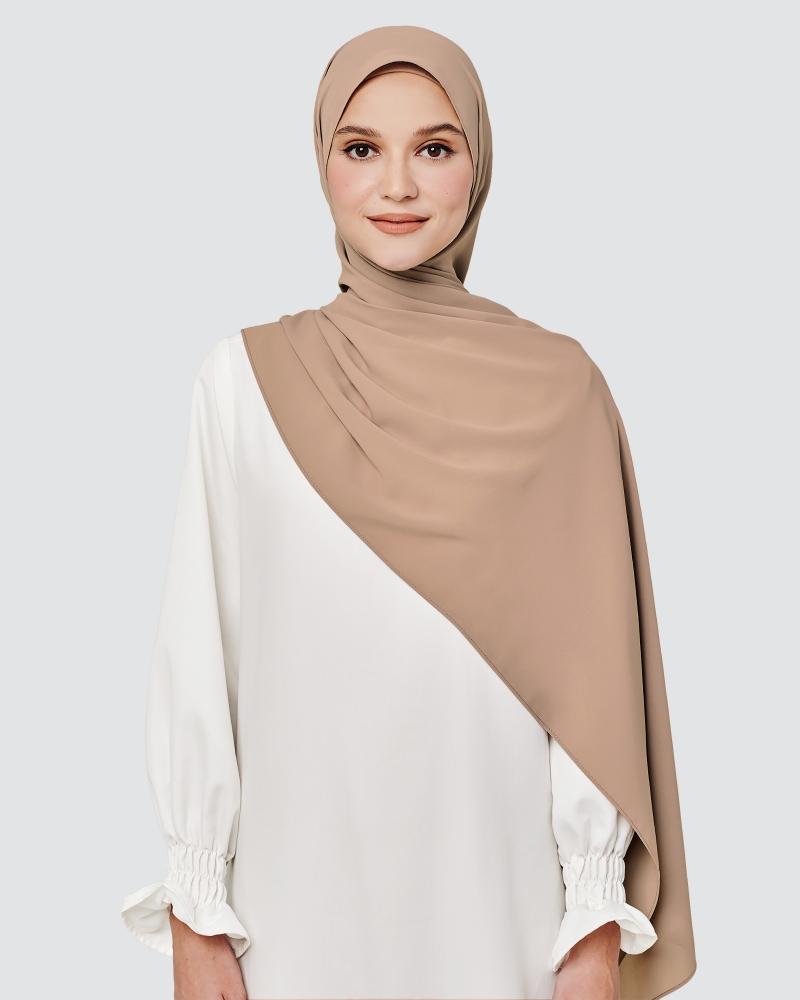 MAYA MATTE SATIN SHAWL - PECAN
