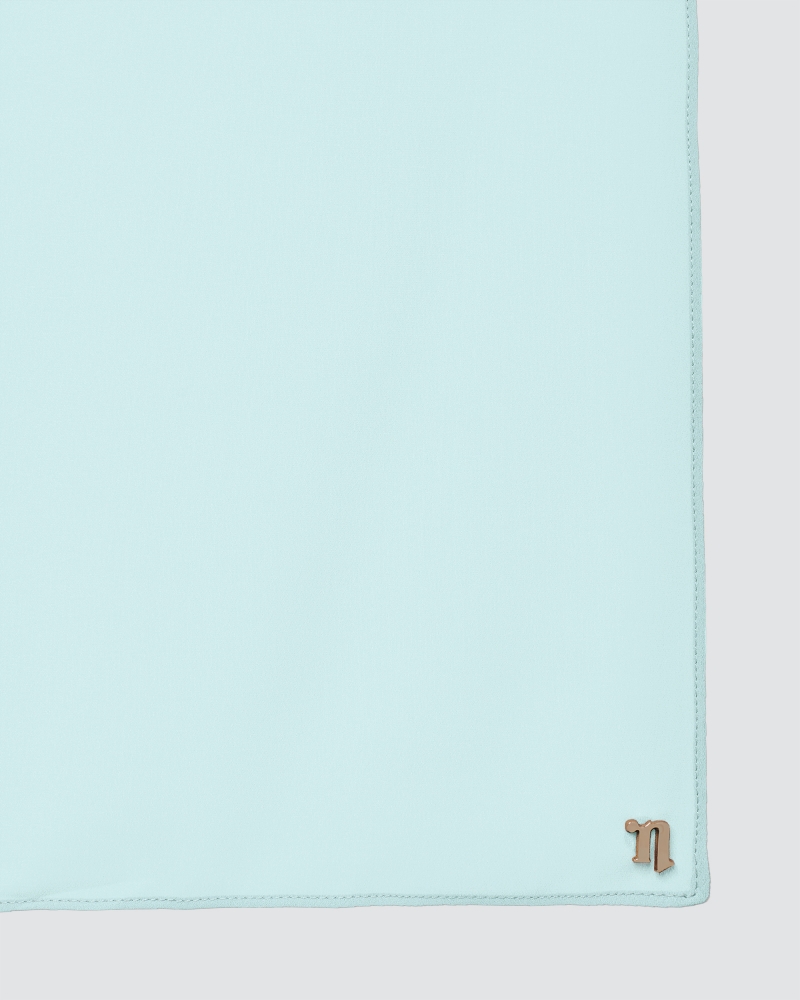 MAYA MATTE SATIN SHAWL - SKY BLUE