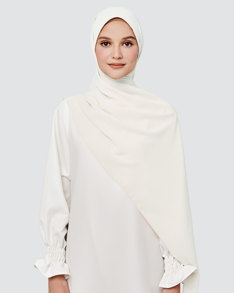 MAYA MATTE SATIN SHAWL - WHITE