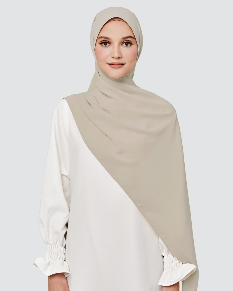 MAYA MATTE SATIN SHAWL - ASH
