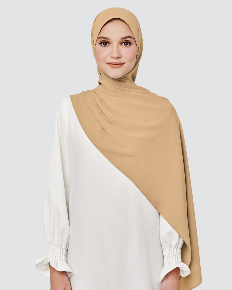 MAYA MATTE SATIN SHAWL - MASALA TEA