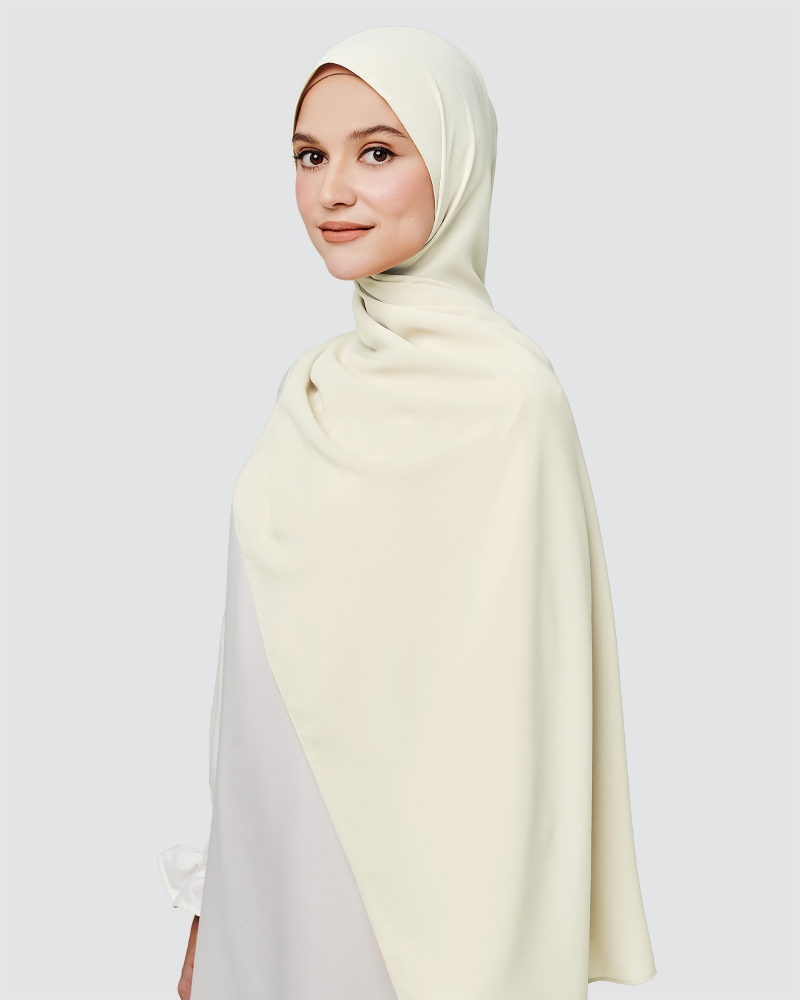 MAYA MATTE SATIN SHAWL - OFF WHITE