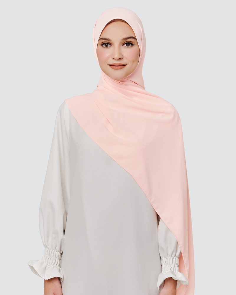 MAYA MATTE SATIN SHAWL - PEACH
