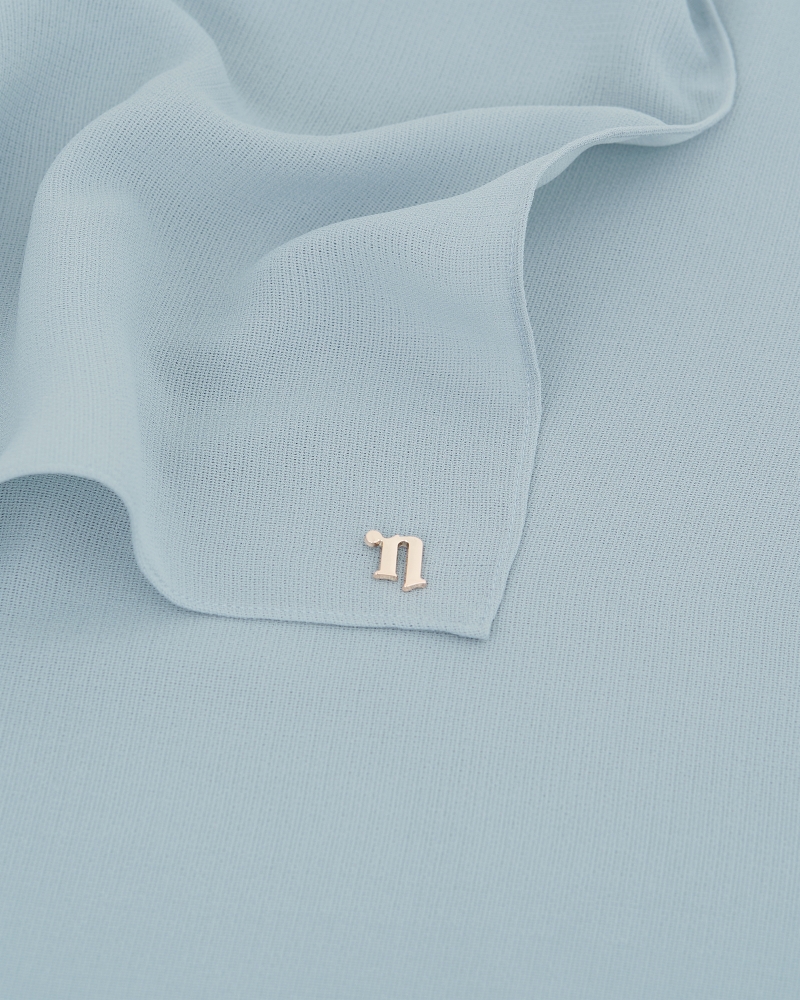 MILDA SHAWL - LIGHT GREY-BLUE