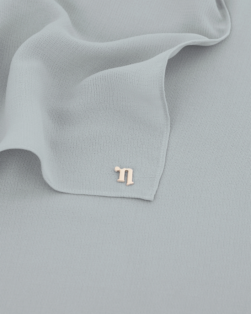 MILDA SHAWL - VERY LIGHT GREY-CYAN