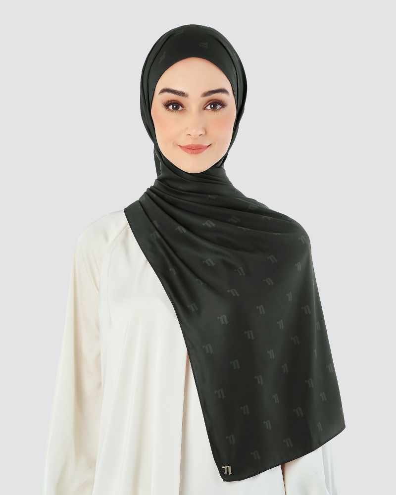 MODA MATTE SATIN SHAWL - BLACK