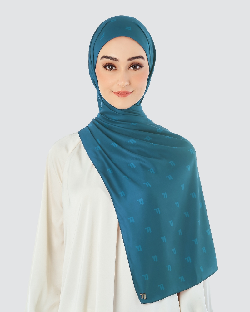 MODA MATTE SATIN SHAWL - LAGOON