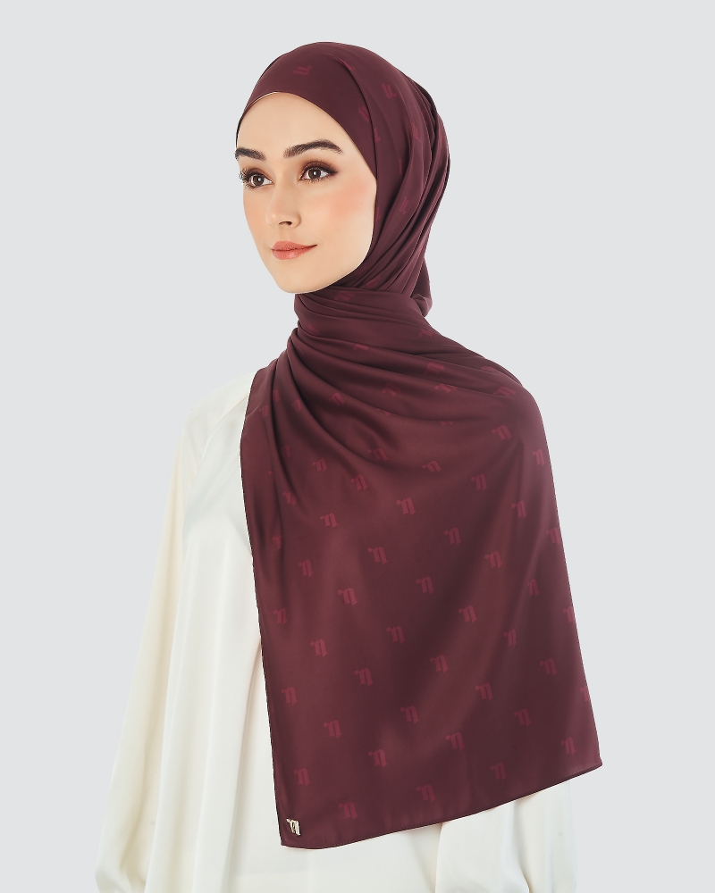 MODA MATTE SATIN SHAWL - MAROON