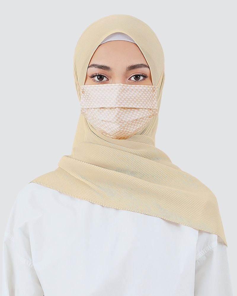 PREMIUM 4-PLY DISPOSABLE FACE MASK - MONOGRAM EDITION - BEIGE