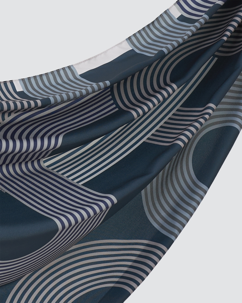 MONOGRAM MANIA SHAWL - NAVY BLUE
