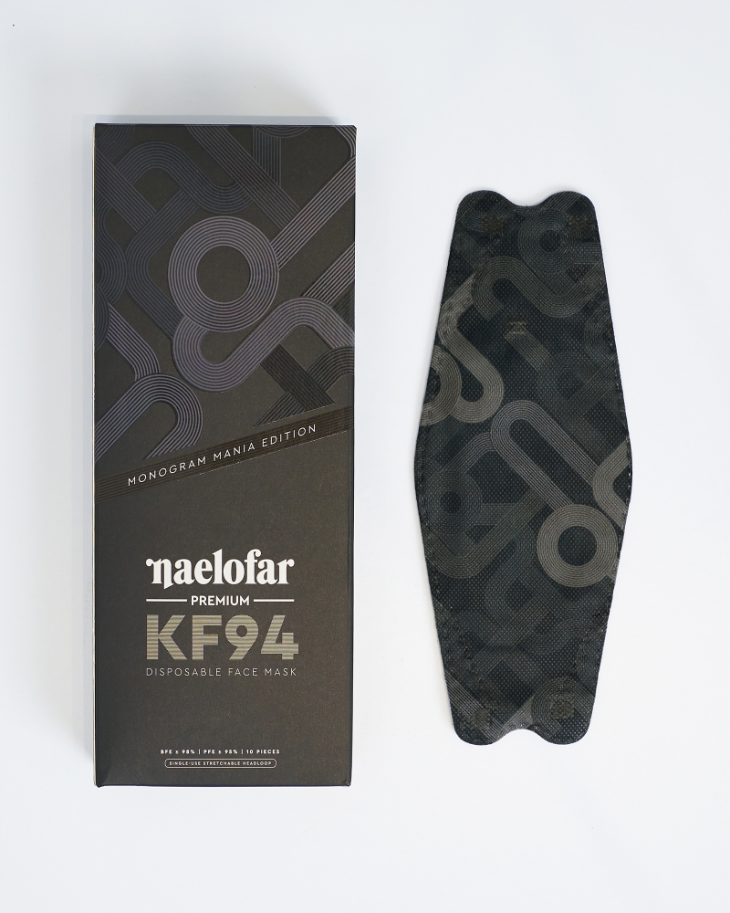 MONOGRAM MANIA EDITION - PREMIUM KF94 DISPOSABLE FACE MASK - BLACK