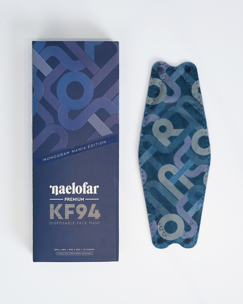 MONOGRAM MANIA EDITION - PREMIUM KF94 DISPOSABLE FACE MASK - NAVY BLUE