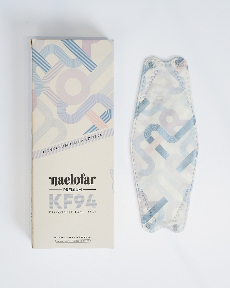 MONOGRAM MANIA EDITION - PREMIUM KF94 DISPOSABLE FACE MASK - POWDER BLUE
