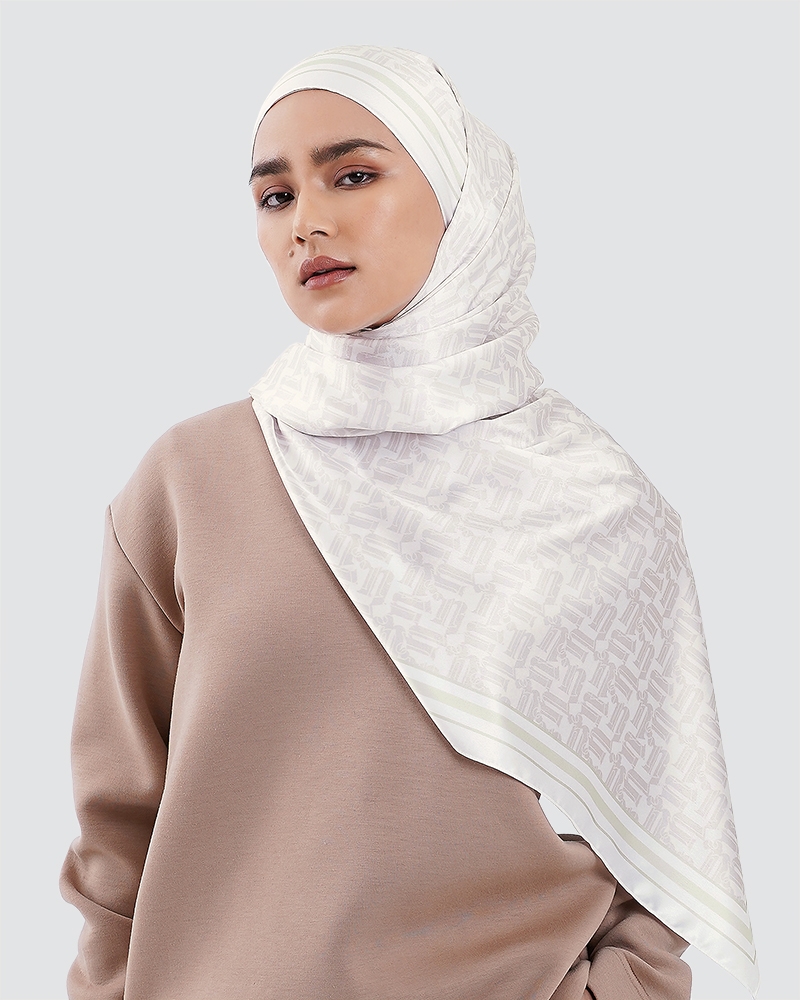 NAELOFAR MONOGRAM SHAWL - WHITE
