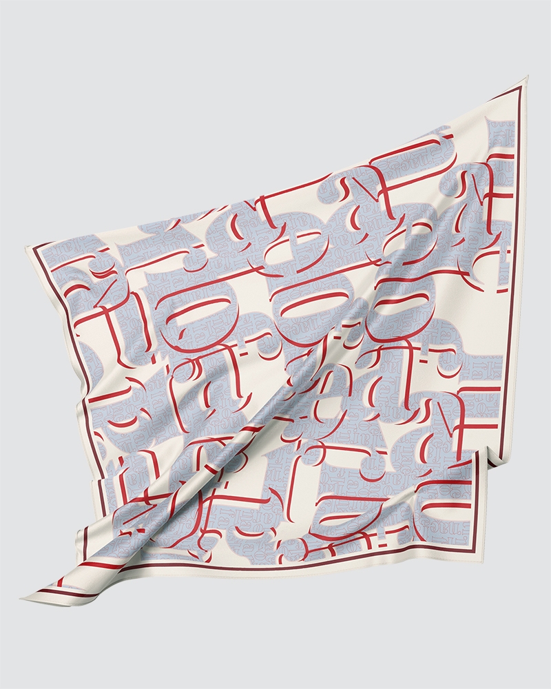 NAELOFAR MONOGRAM SQUARE - CREAM CHERRY