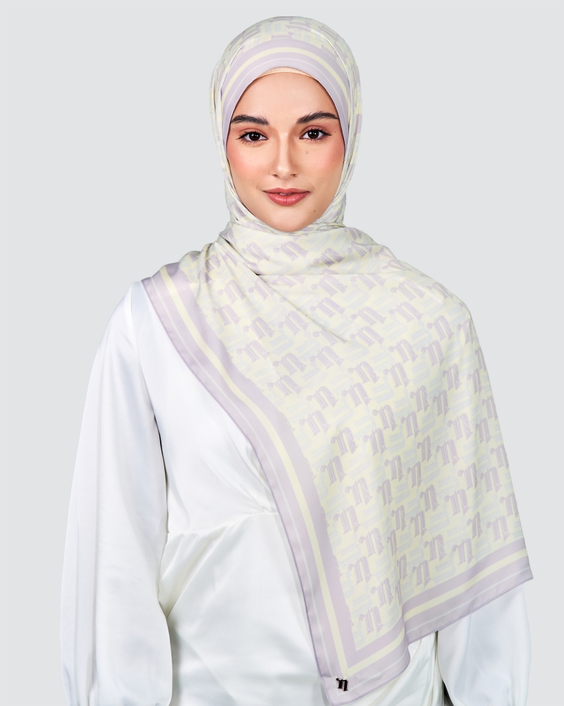MONOGRAM SHAWL - PERIWINKLE