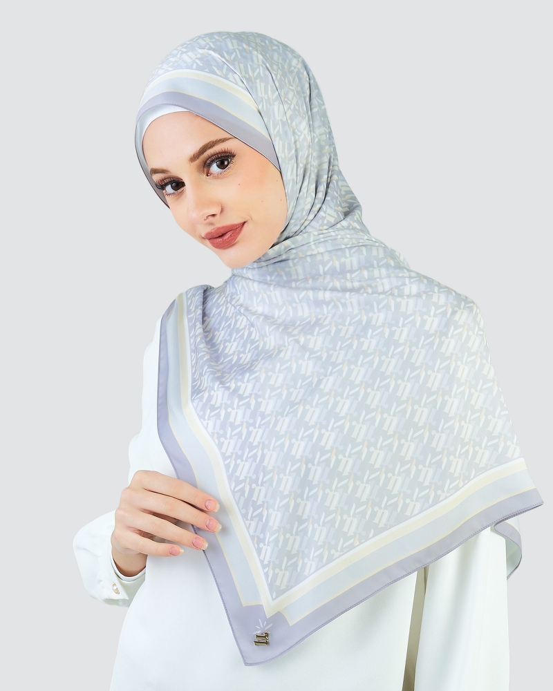 NOVA MONOGRAM SHAWL - SILVER MOON