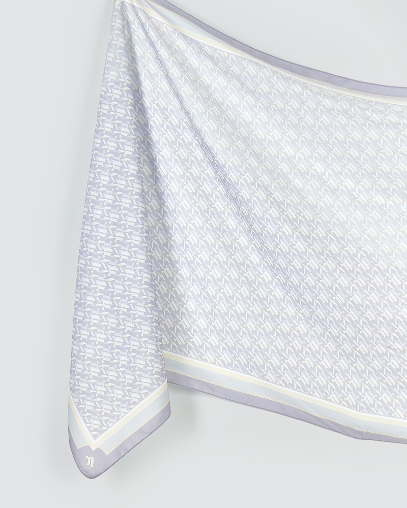 NOVA MONOGRAM SHAWL - SILVER MOON