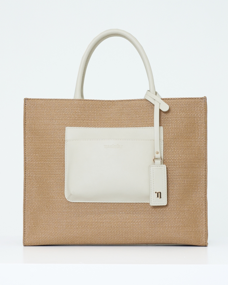 RAFFIA TOTE BAG - BEIGE