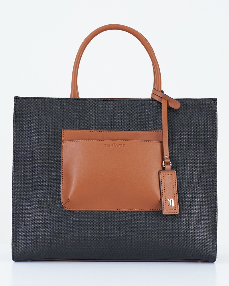 NAELOFAR X LMK SUMMER LOVE - RAFFIA TOTE BAG - BLACK