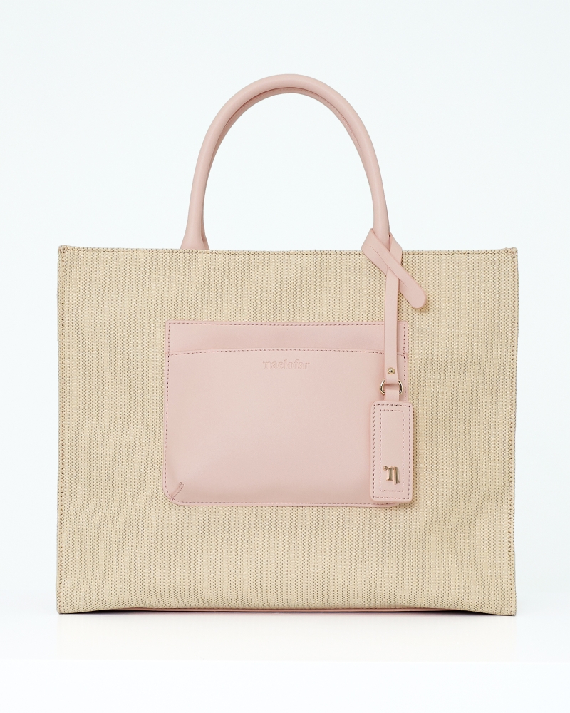 RAFFIA TOTE BAG - PINK