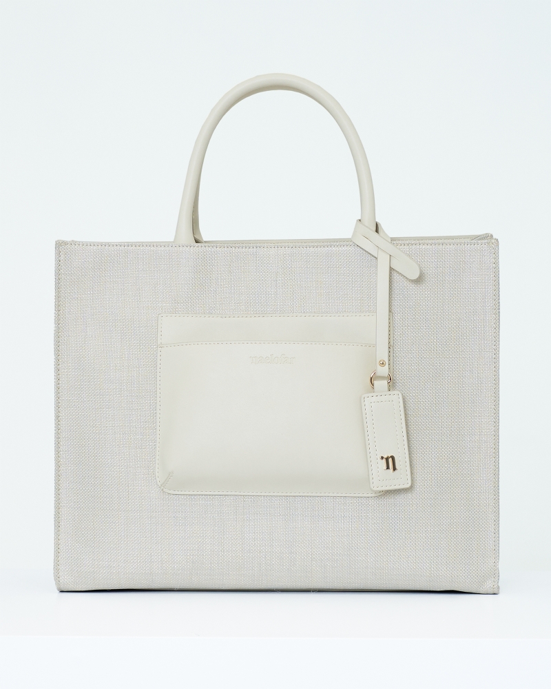 RAFFIA TOTE BAG - WHITE