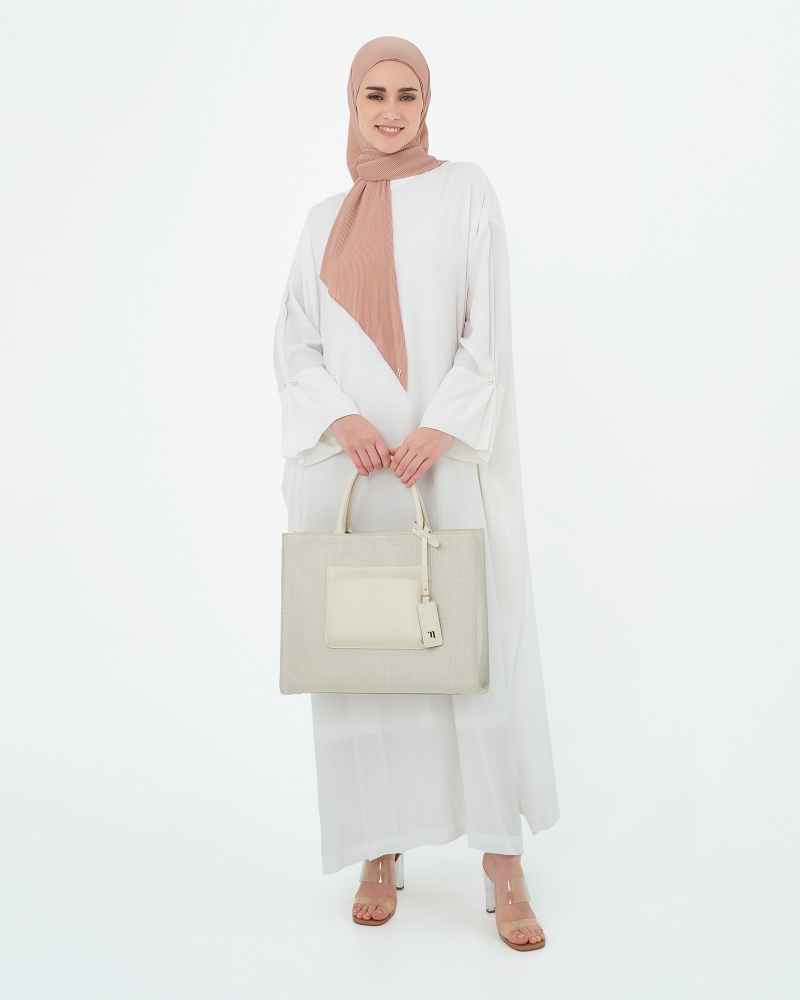 RAFFIA TOTE BAG - WHITE