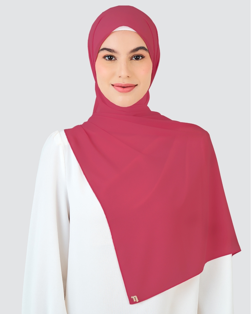 RAYA CHIFFON SHAWL - BERRY