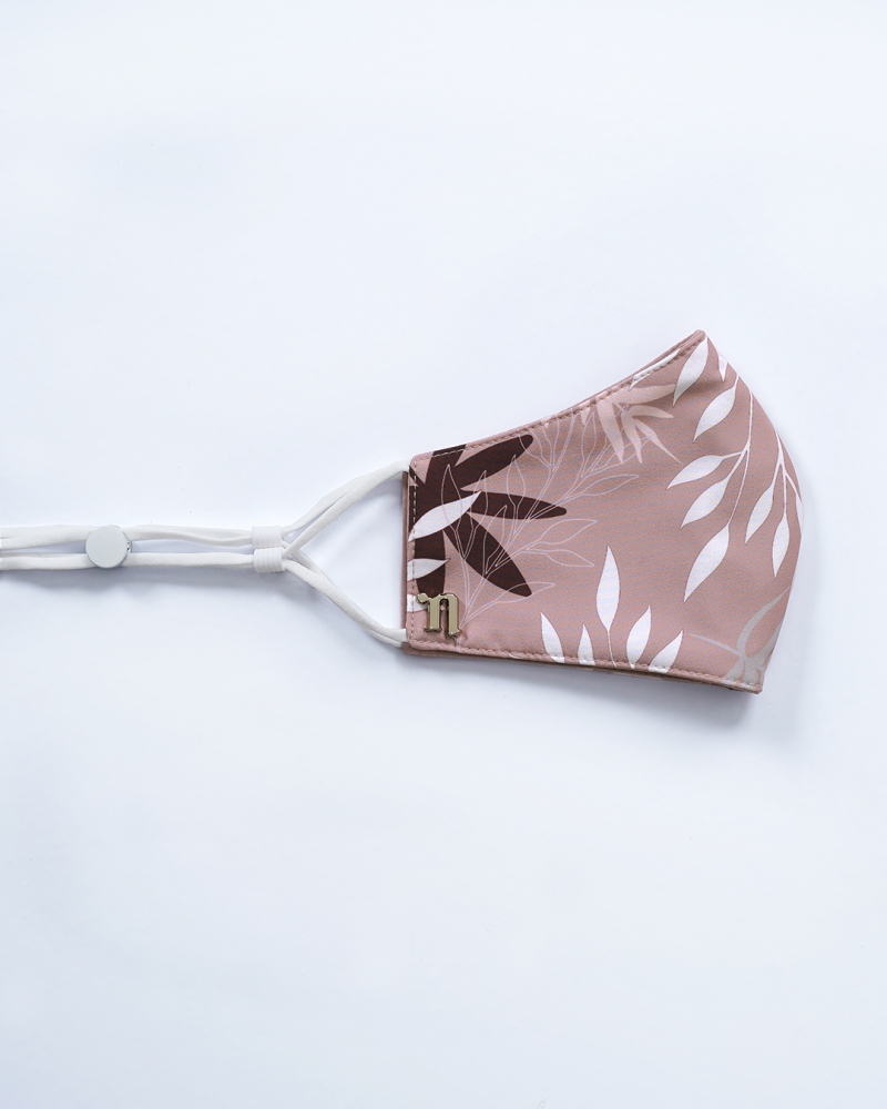RESORT 3-PLY FACE MASK - ADJUSTABLE STRAP - ROSY BROWN