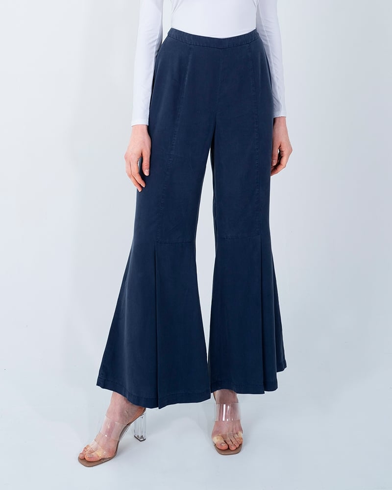 TENCEL WIDE LEG PANTS-ENSIGN BLUE
