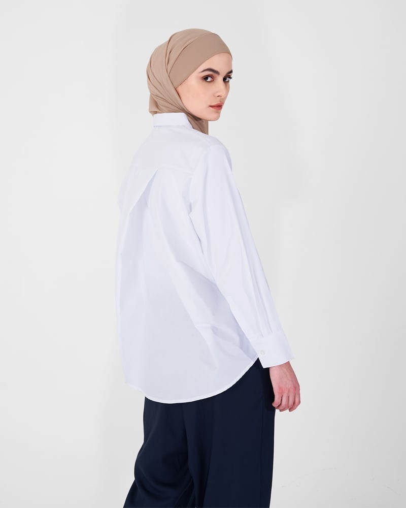 OVERLAP BACK SHIRT WHITE