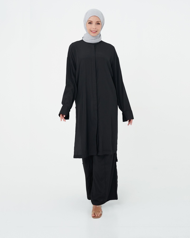 RELAXED FIT CO-ORD SET - BLACK