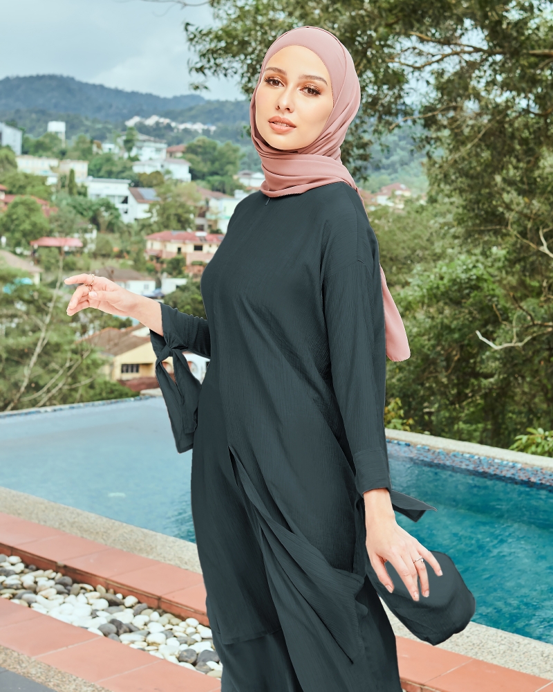 TUNIC TOP CO-ORD SET - SMOKEY GREY