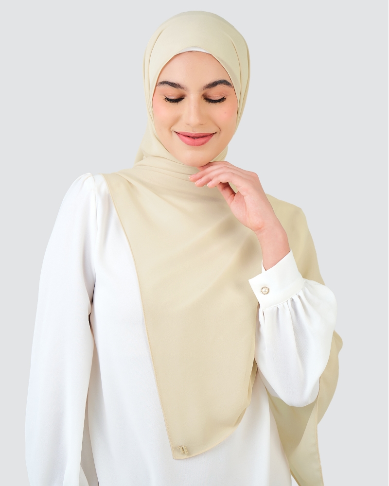 RAYA CHIFFON SHAWL - BUTTER