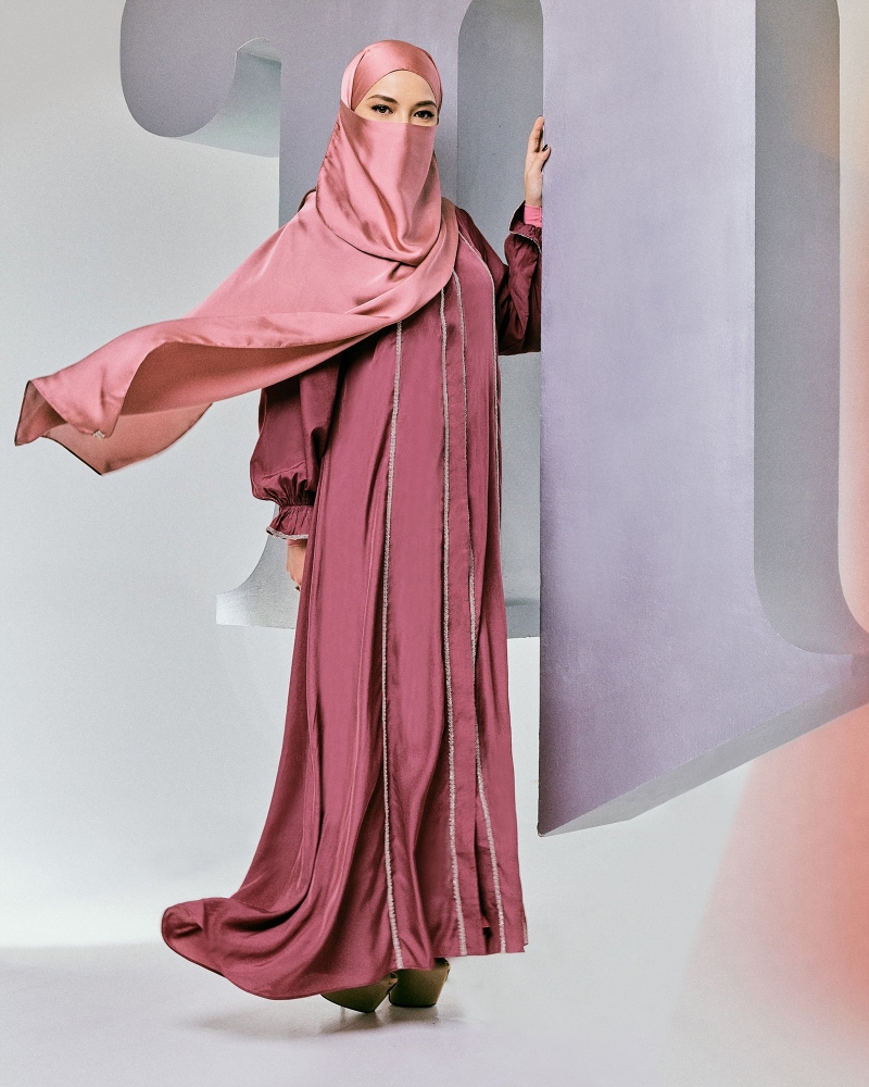 NAIRA EMBELLISHED ABAYA - MAUVEWOOD
