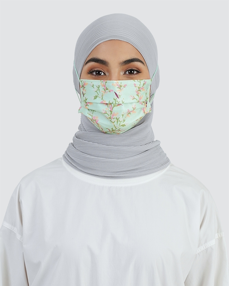 NAELOFAR X LMK SUMMER LOVE EDITION - PREMIUM 4-PLY DISPOSABLE FACE MASK - AMOUR OLIVE